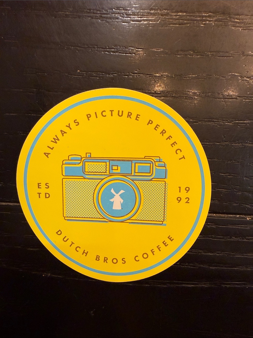 Dutch Bros Yellow and Blue Camera Logo Sticker